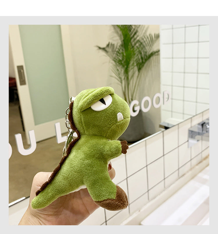Móc khóa thú nhồi bông, móc chìa khoá keychain thú bông khủng long, gấu bông hình khủng long dễ thương