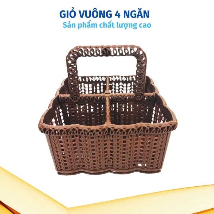 Giỏ đựng đồ 4 ngăn đa năng nhựa cao cấp