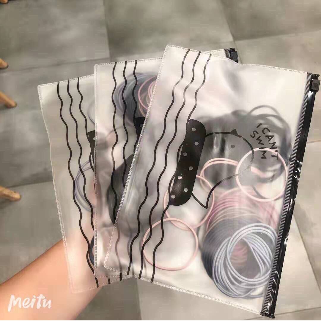Bịch zip 100 thun cột tóc mix 5 màu macaron - chun buộc tóc trơn kiểu hàn quốc