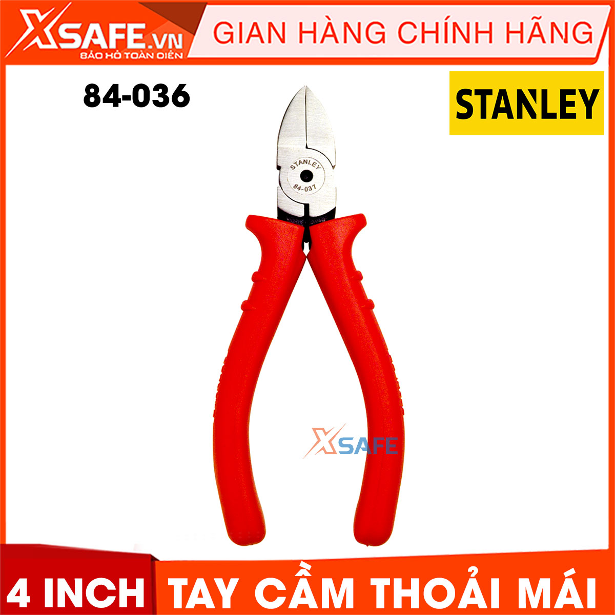 Kềm cắt 4 INCH 100mm cán đỏ STANLEY 84-036 được tinh luyện từ thép hợp kim cứng. Kềm Stanley có tính ứng dụng cao trong nhiều ngành nghề, tay cầm bọc nhựa êm ái