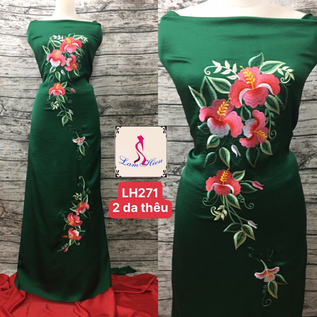 Vải áo dài lụa đẹp bông thêu LH271