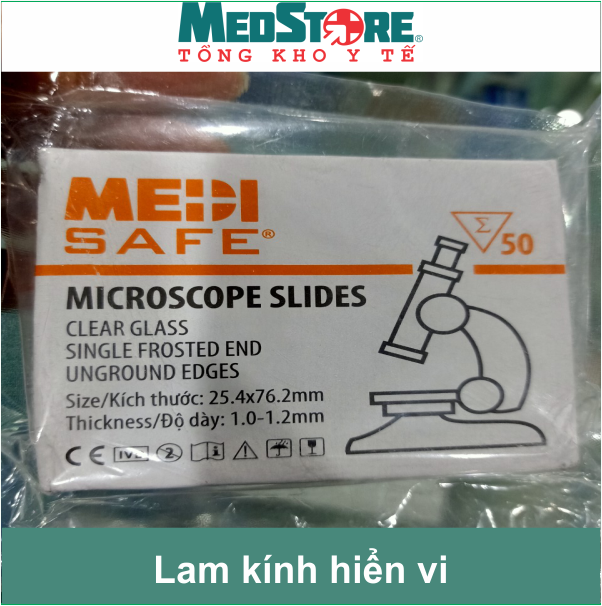 Lam kính hiển vi mài mờ nhám 7105 MEDISAFE (hộp 50 chiếc) - TBYT Medstore