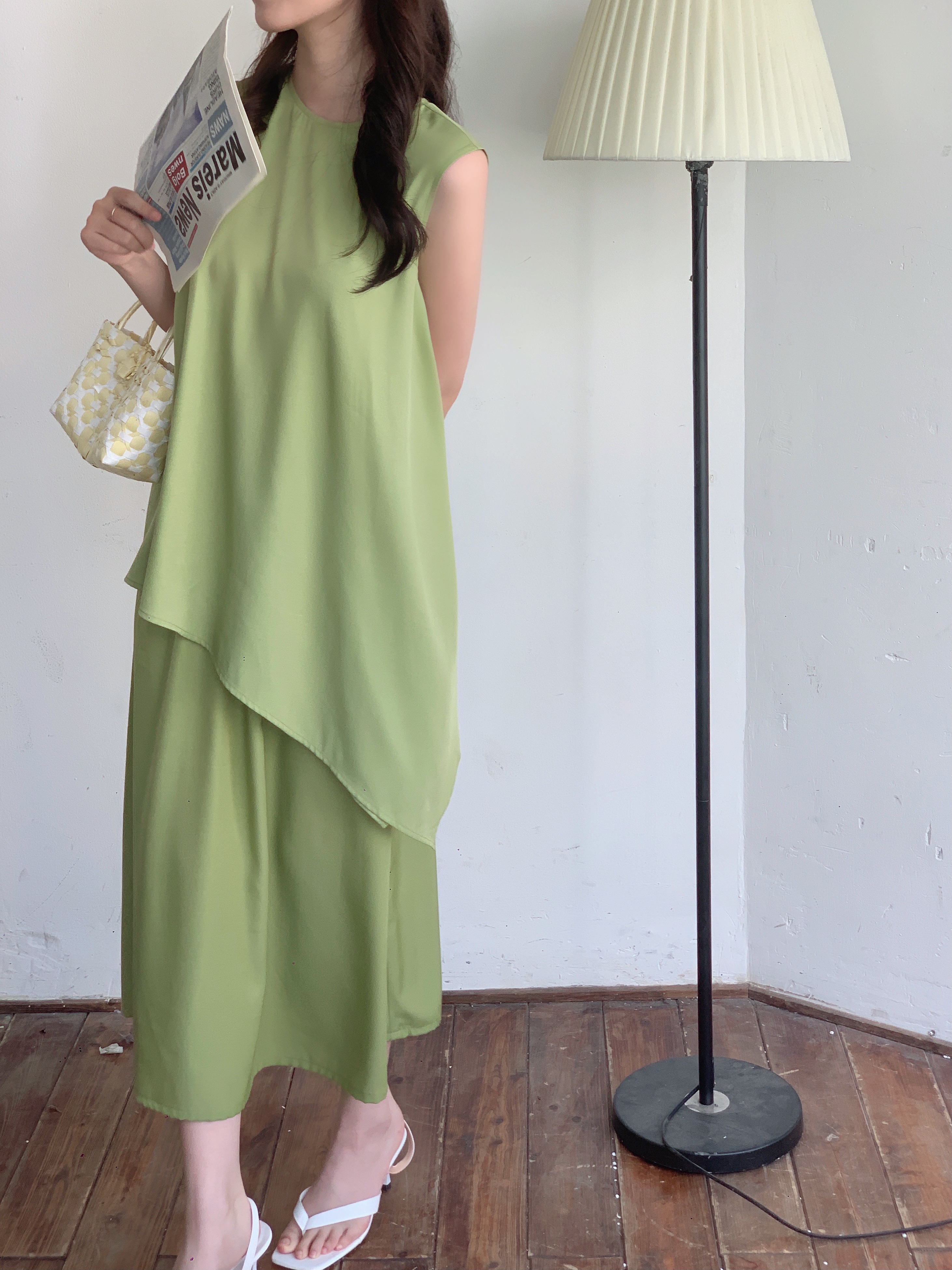 Bộ tơ đũi vạt chéo thục uyên - 3 màu - đing đang