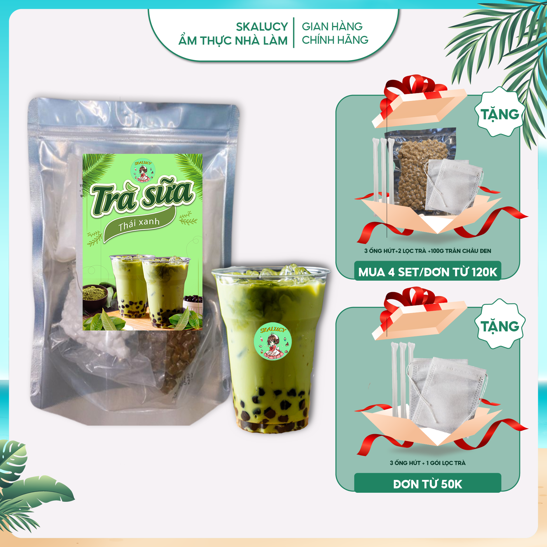 Set trà sữa thái xanh trân châu thơm ngon béo ngậy, nguyên liệu tự nấu trà sữa thái xanh chuẩn vị từ 5-35 cốc, trà sữa trân châu thái xanh, set trà sữa chân châu thái xanh