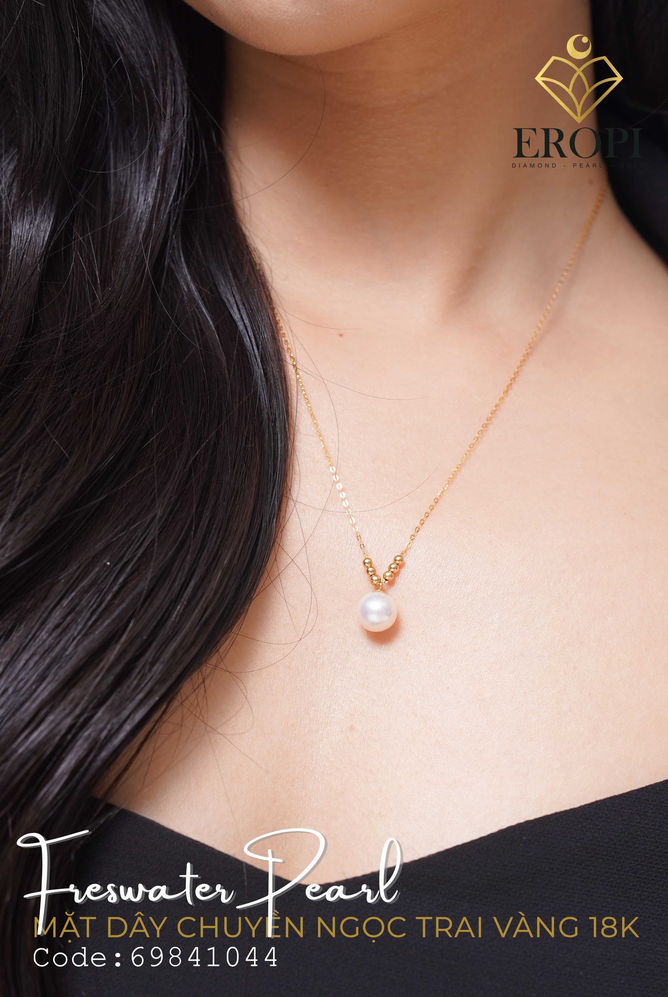 Eropi - Dây chuyền vàng 18k ngọc trai thật cao cấp Cepy