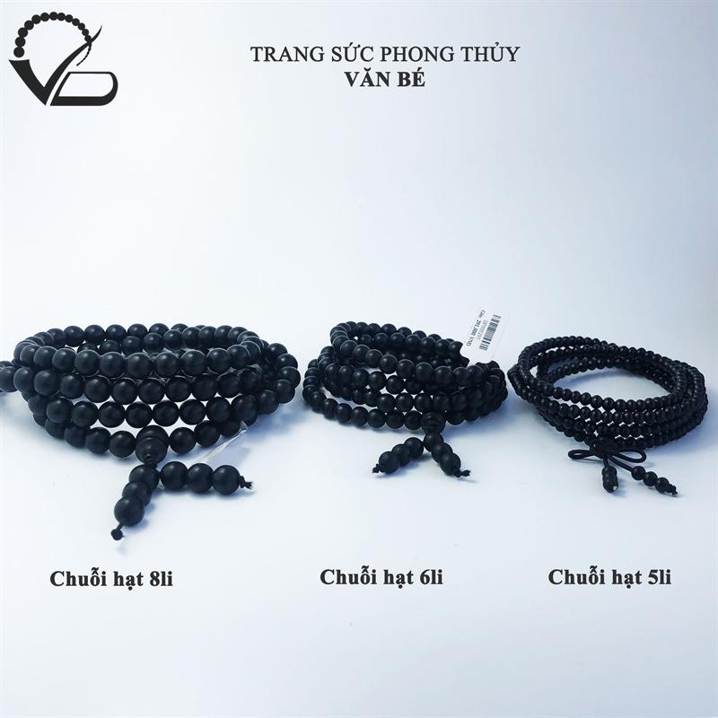 Chuỗi vòng tay 108 hạt gỗ mun sừng tự nhiên quý hiếm - hàng chuẩn chất lượng cao cấp