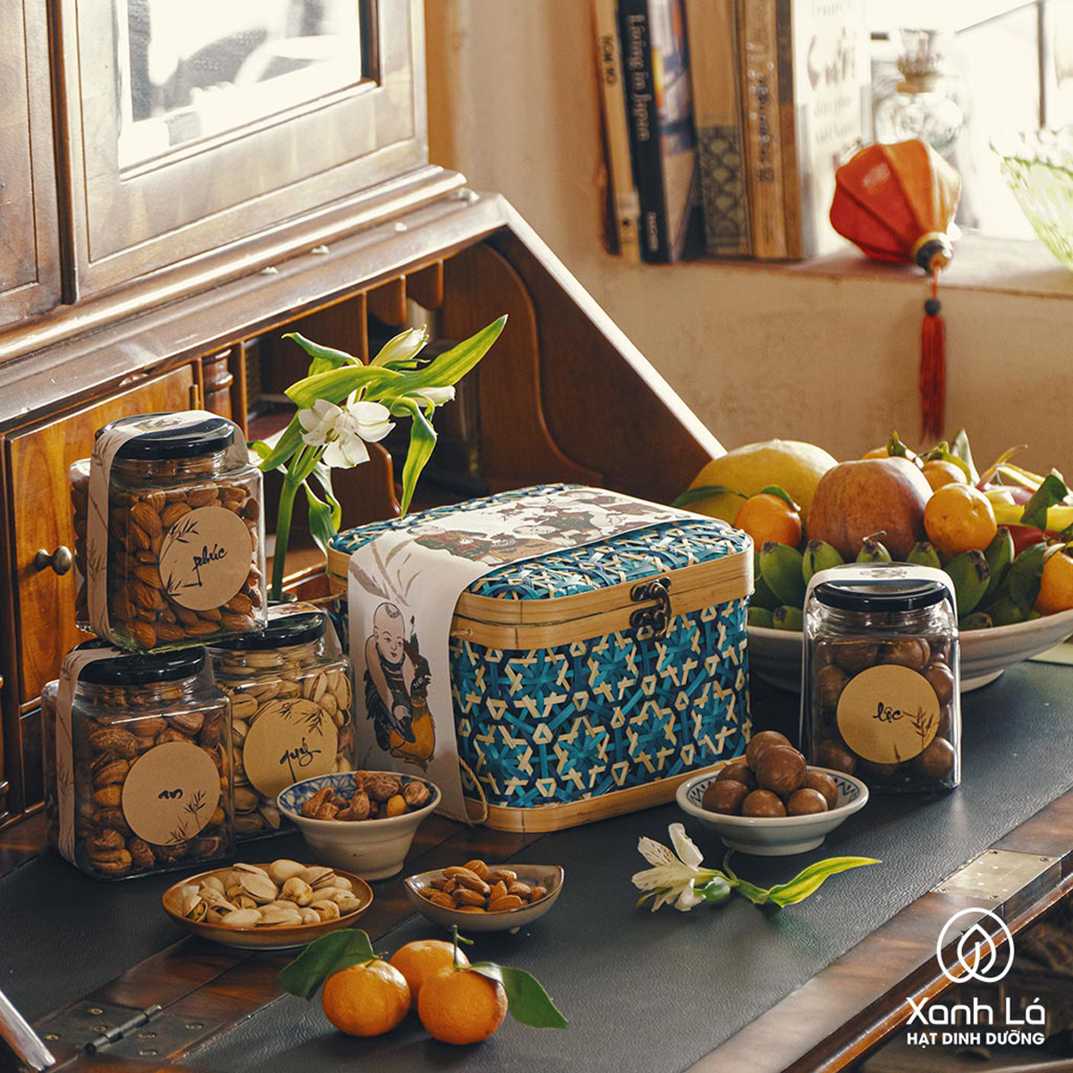 Giỏ quà tặng "Cội Nguồn" hạt dinh dưỡng cao cấp, sang trọng La'zen