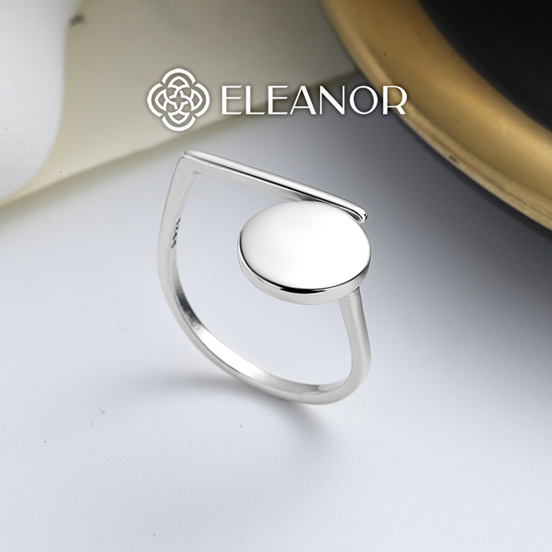Nhẫn nữ bạc 925 Eleanor Accessories nhẫn mặt hình tròn dẹp basic phụ kiện trang sức 5425