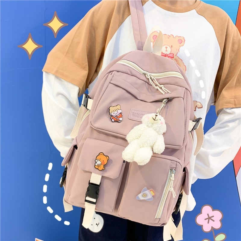 [HCM][HÀN QUỐC] Balo ulzzang chống nước thời trang nam nữ đi học  đi chơi  đi làm đựng laptop đều rất đẹp dễ thương cute lạ lối!