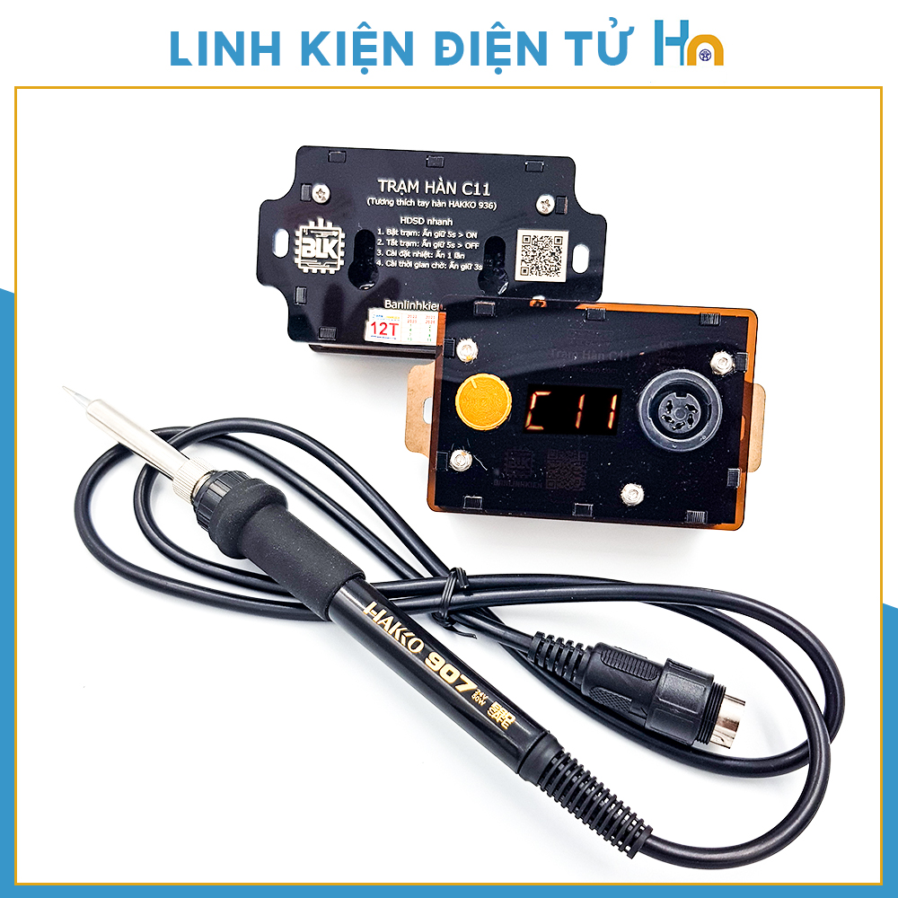 Trạm Hàn C11 cài đặt thời gian chờ , bảo vệ quá nhiệt tay hàn, bảo vệ mạch khi không có tay hàn sử dụng tay hàn 907