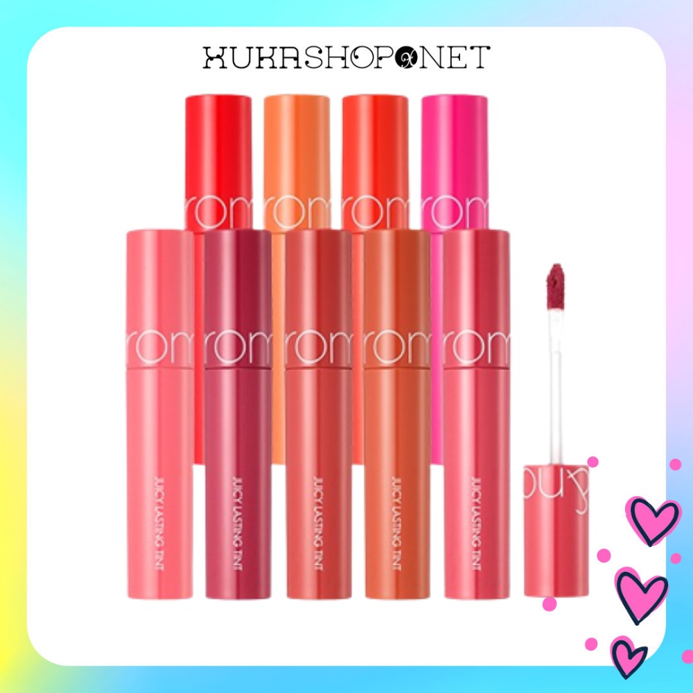 Son kem lì / son tint bóng romand juicy lasting tint lâu trôi trang điểm mềm mịn môi