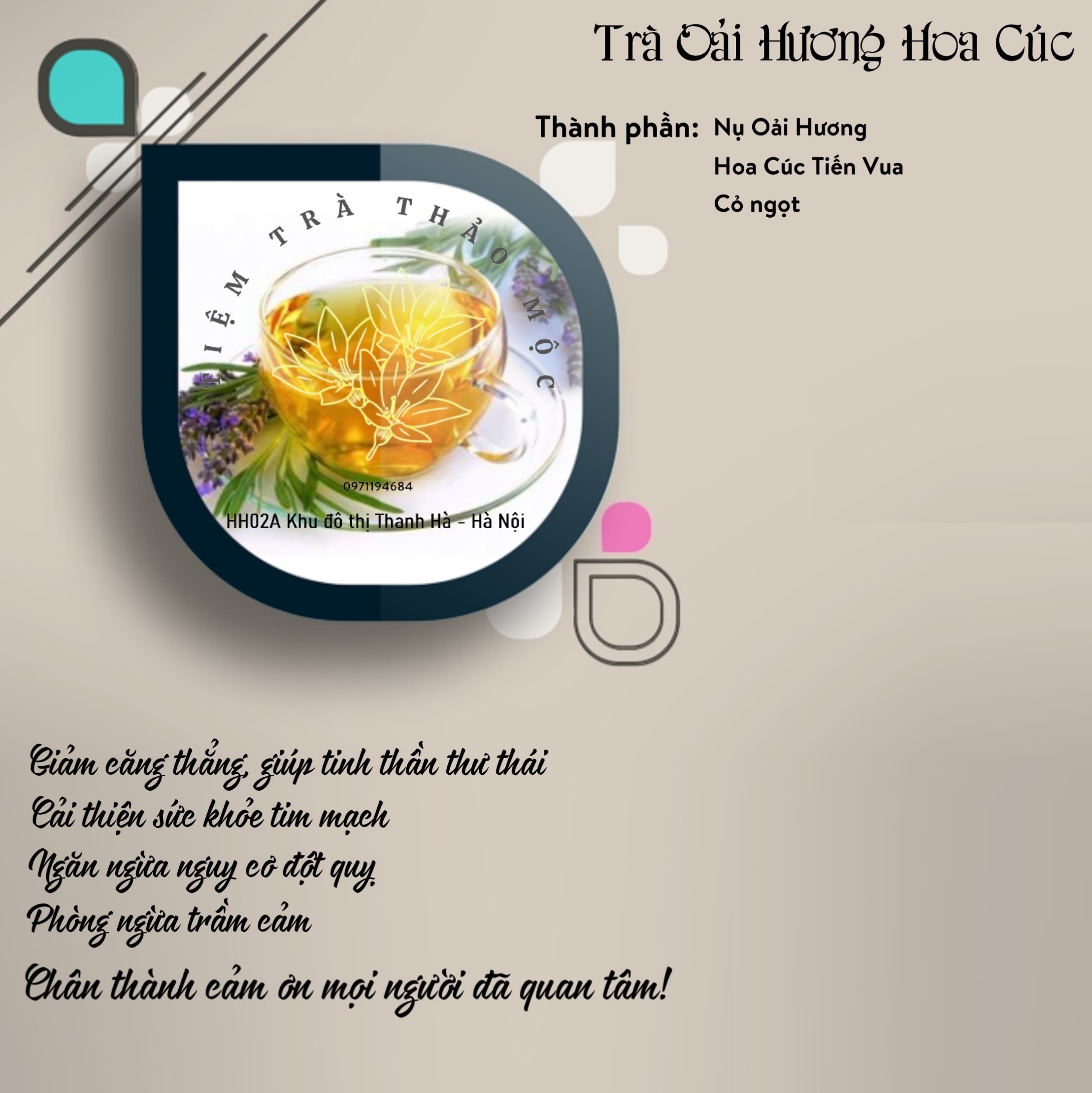 Trà oải hương hoa cúc