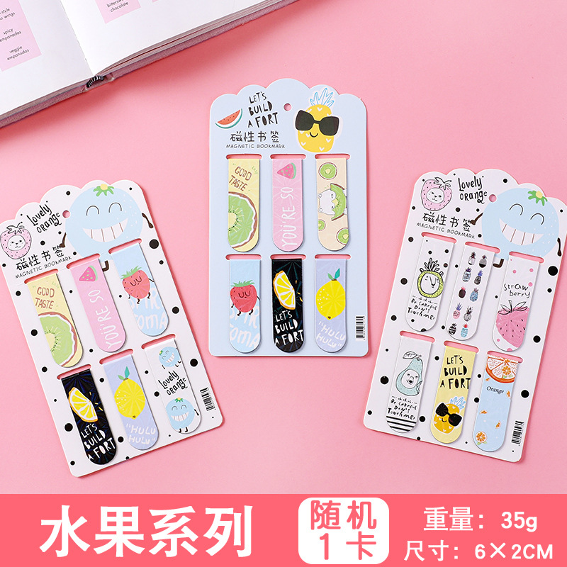 Bộ 6 Đánh Dấu Sách Kẹp Sách Bookmark Nam Châm Được Chọn Mẫu - Trái Cây