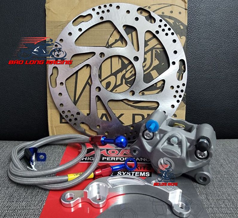 Combo Full Bộ Heo Rembo đĩa KingDrag 220mm kèm dây Dầu Morin và Bát Đĩa gắn xe máy Sirius Exciter Wave Dream Airblade RSX....
