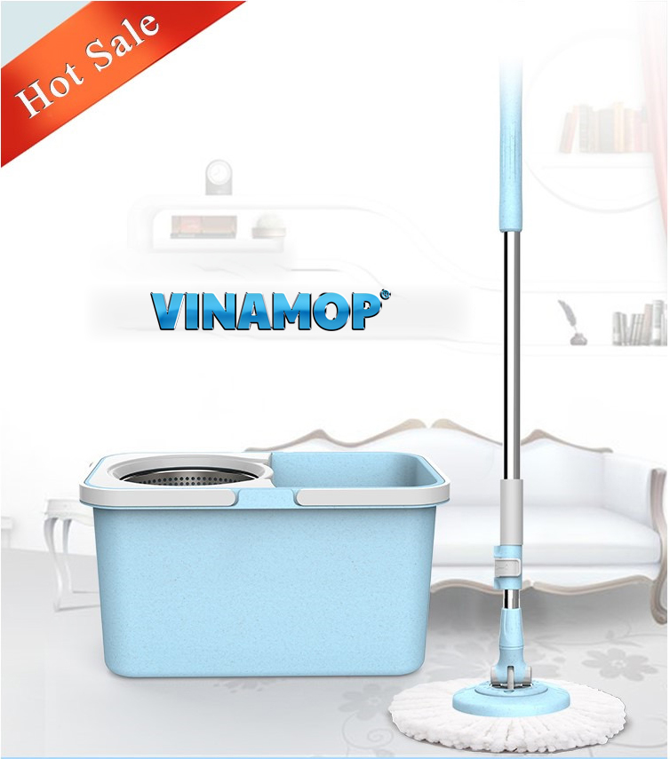 Bộ cây lau nhà 360 độ VINAMOP kèm thùng cao cấp