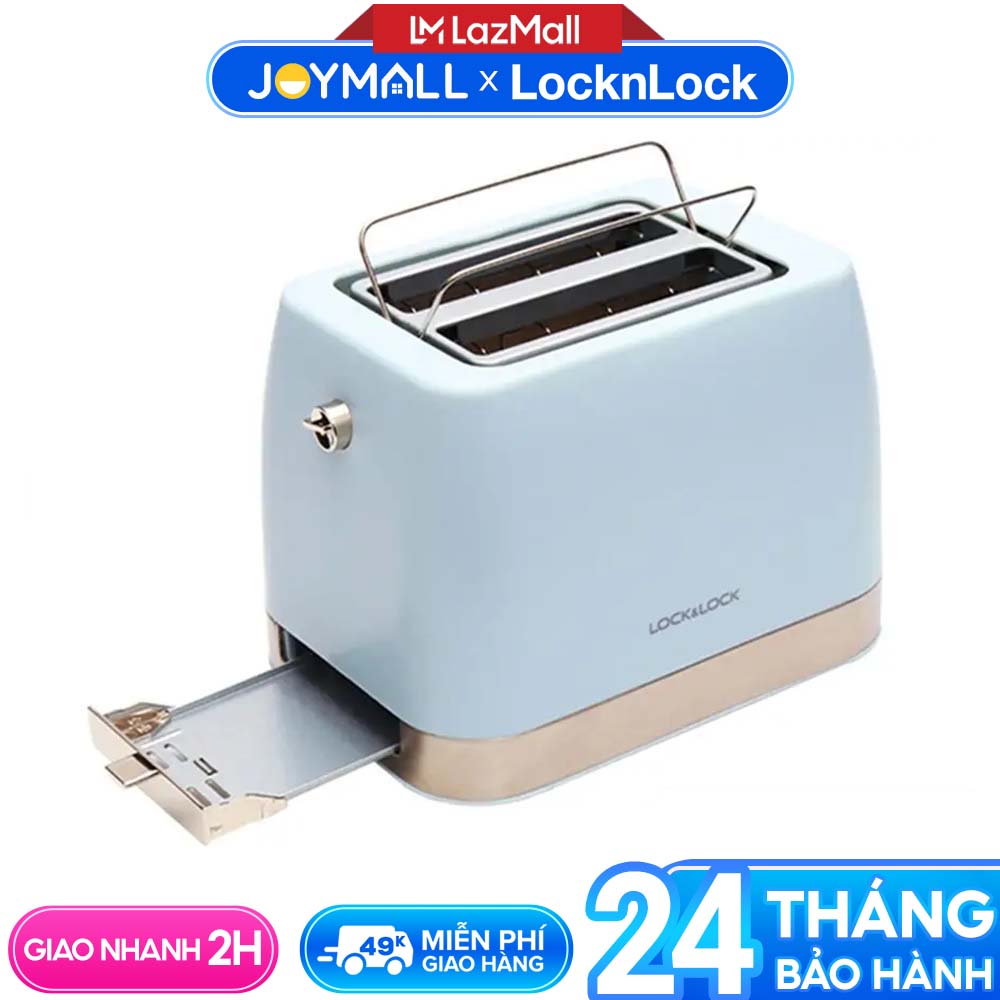 Máy nướng bánh mì Lock&Lock EJB221BLU - Hàng chính hãng, bảo hành 24 tháng, hâm nóng, nướng bánh mì sandwich - JoyMall