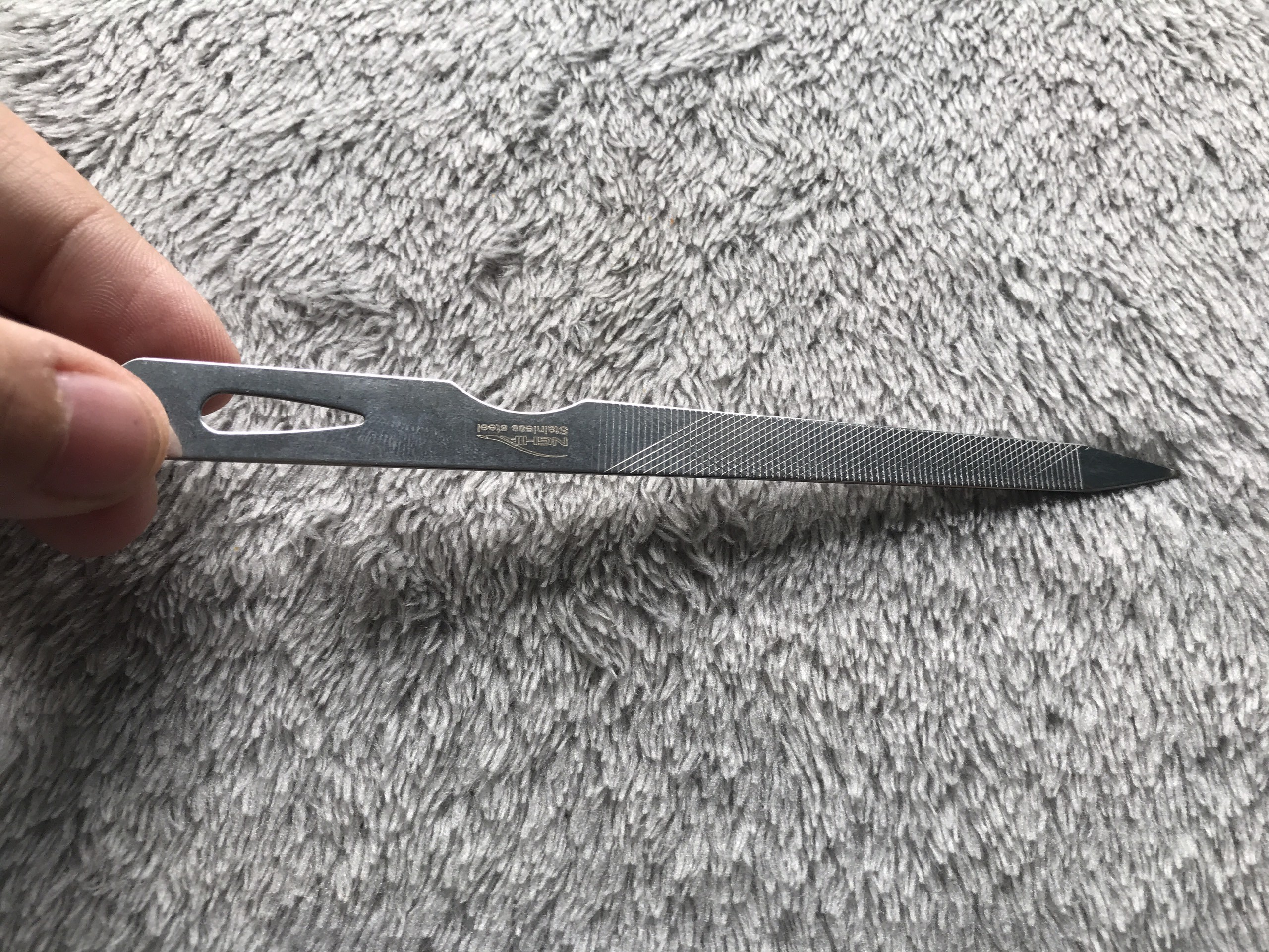 [HCM]Dũa Móng Tay Móng Chân Kèm Móc Khóe Móng Tay Móng Chân Inox Cao Cấp Không Gỉ Nghĩa (Nhọn)