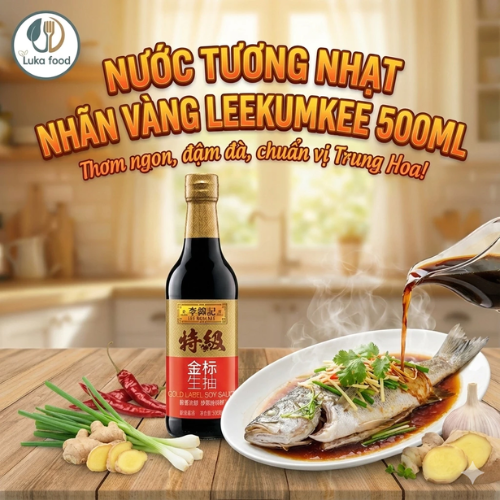 Lee Kum Kee Light Soy Sauce 500ml - Low-Salt Soy Sauce for Babies & Dieters, Naturally Fermented, Mildly Sweet Taste Luka F