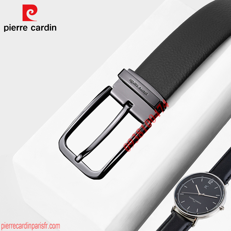 Thắt lưng Pierre Cardin chính hãng khóa kim dây da bò thật chiều dài dây 125cm PCJ1159