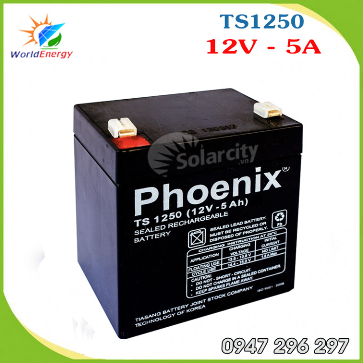 Ắc quy Phoenix 12V- 5Ah (TS1250)
