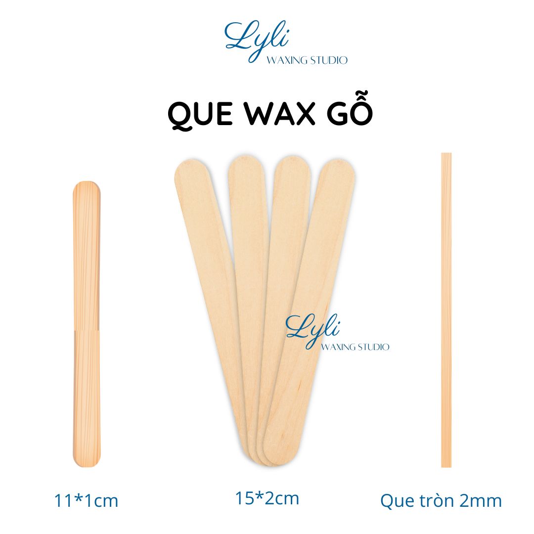 Que gỗ trải wax nóng lạnh, đủ kích thước, que đè lưỡi | Lyli.WaxingStudio