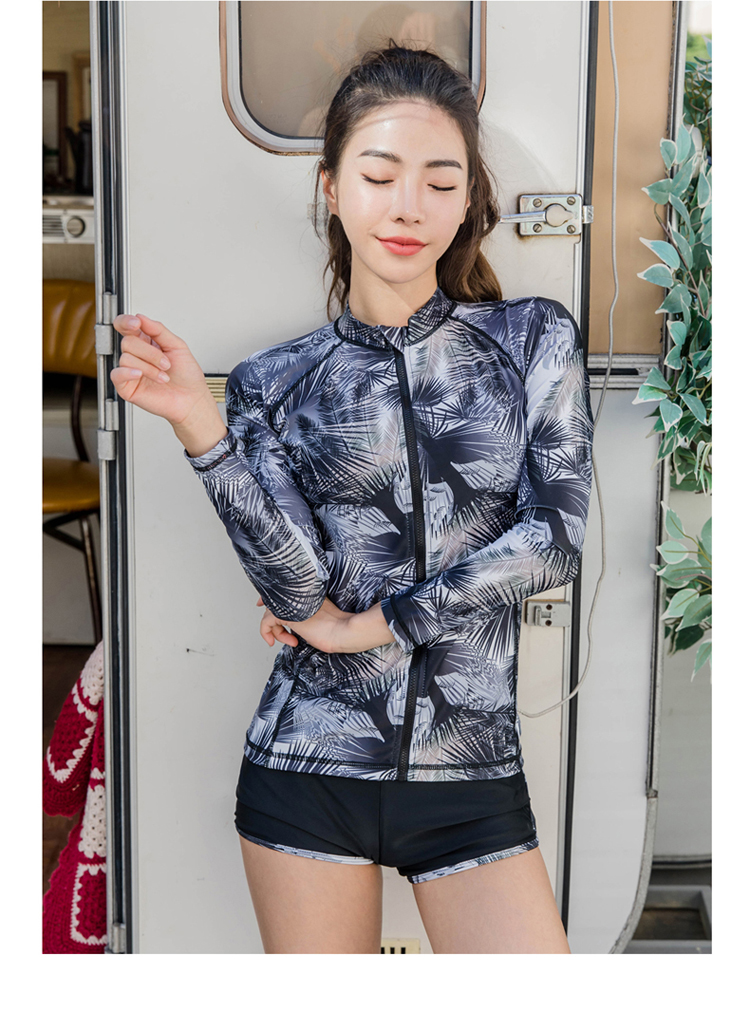 Đồ bơi nữ tay dài kèm áo crop top