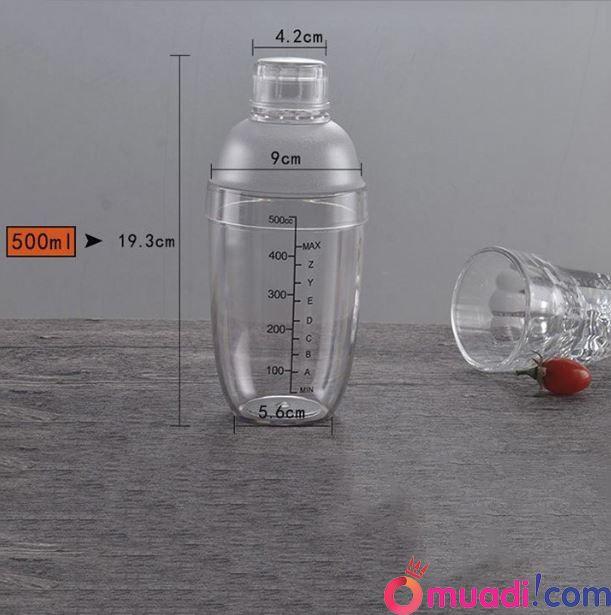 Bình lắc Shaker nhựa 530ML vạch đậm