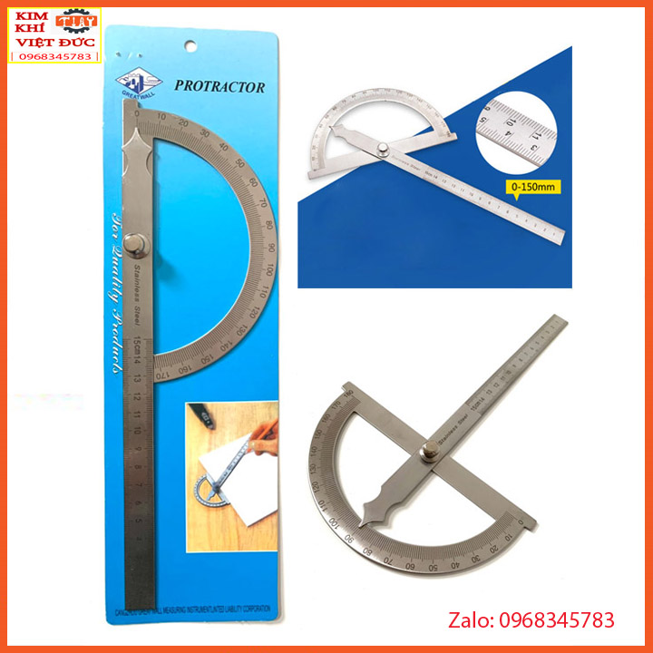 Thước đo góc, thước đo góc 180 độ - 15cm