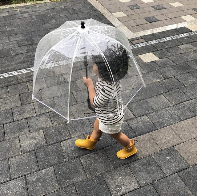Ô Dù Trong SuốT Ô Đường Phố Dễ Thương Cho Bé Chống Gió Và Chống Mưa-SKU-DTE-va