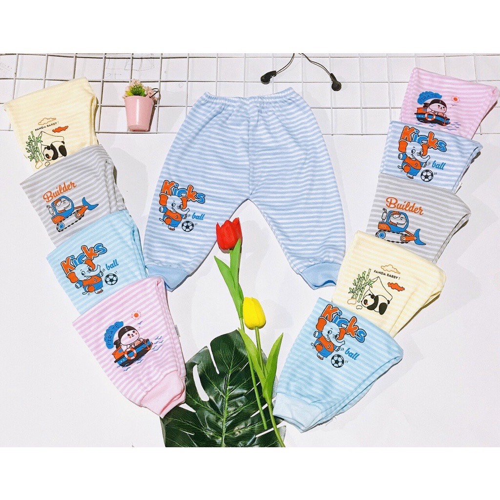 Quần chục dài kẻ nhỏ cotton nỉ cho bé trai, bé gái
