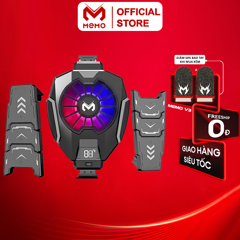 Quạt tản nhiệt cho iPad tablet MEMO DL05 IPAD công nghệ sò lạnh phong cánh Gaming led RGB | Màn hình hiện thị nhiệt độ | Quạt 9 cánh chống ồn | Kẹp chỉnh kích thước giúp bảo vệ pin chống giật lag dành cho iPad và máy tính bảng - Hàng chính hãng