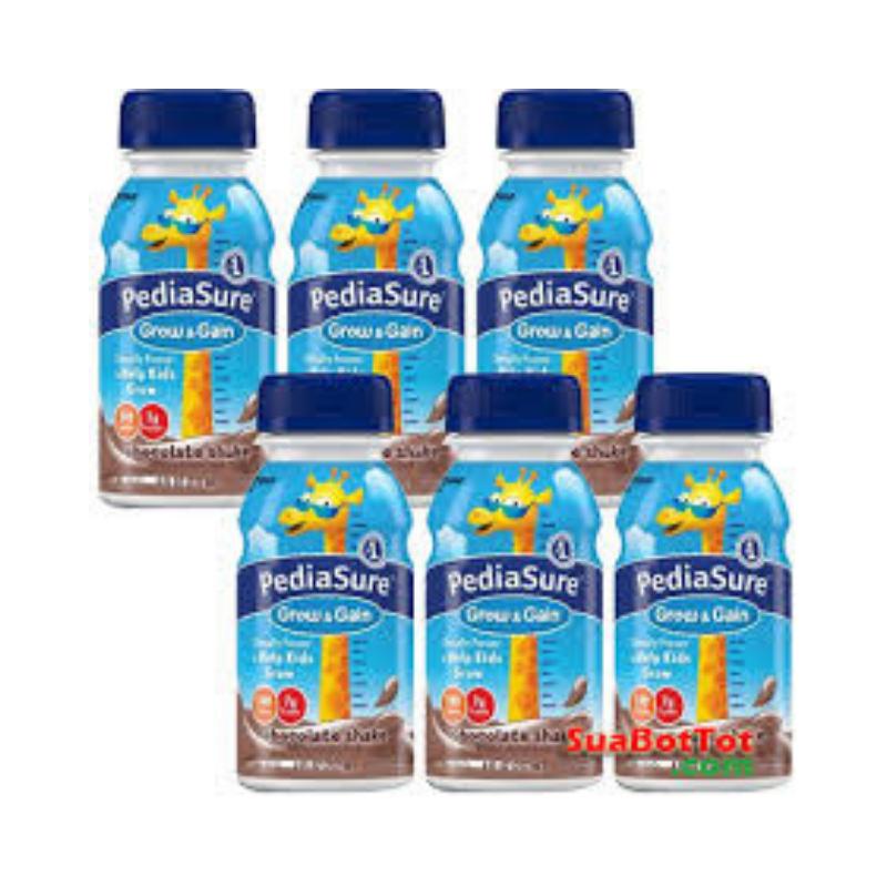 Combo 6 chai sữa pediasure hương chocolate pediasure grow dành cho bé từ 2-10 tuổi