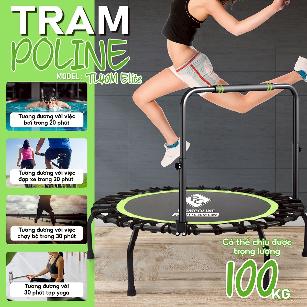 (ALL 40INCH) GYM - Sàn Nhún, Bạt Nhún Cao Cấp Dành Cho Mọi Lứa Tuổi Màu Trampoline 40INCH Nhiều Lựa Chọn