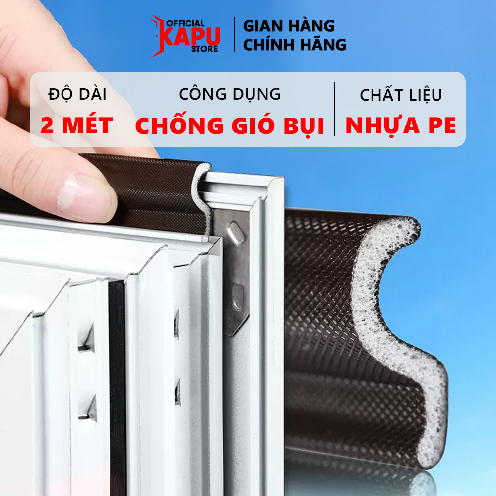 Thanh Ron Dán Cửa Sổ Chống Gió, Nước, Khói Bụi, Côn Trùng CS1 - Chính Hãng Kapu