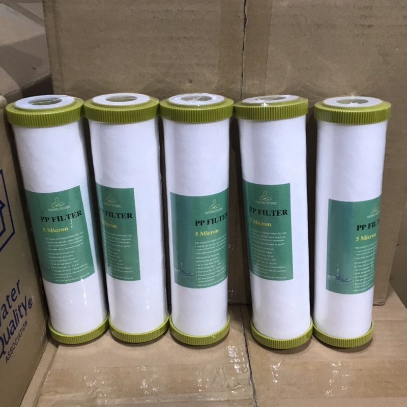 Combo 5 lõi lọc nước số 1 pp 10 inch 2 đầu bịt