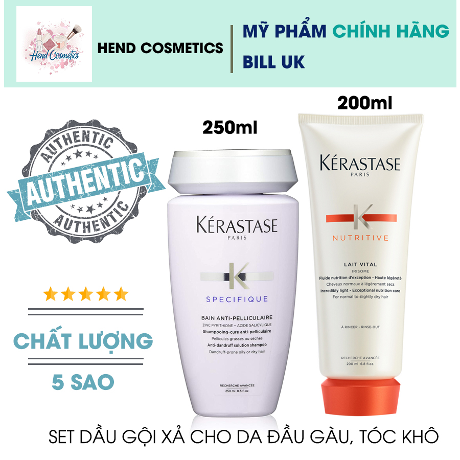 Set dầu gội xả giảm gàu nhờn cho tóc khô Kerastase