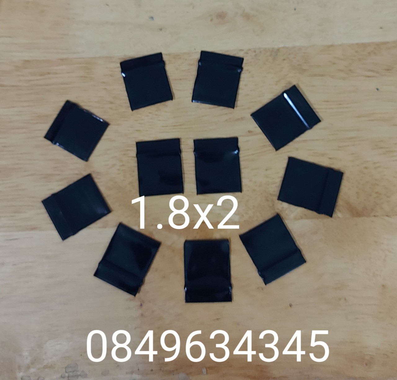 Combo 100 cái túi zip mini nhỏ màu đen dày đẹp 1.8x2