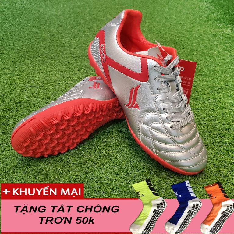 Giày đá banh kamito velocidad tf- ghi/đỏ