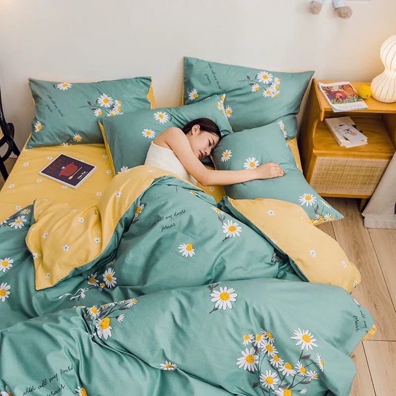 Bộ 5 món vỏ chăn ga gối coton poly cao cấp
