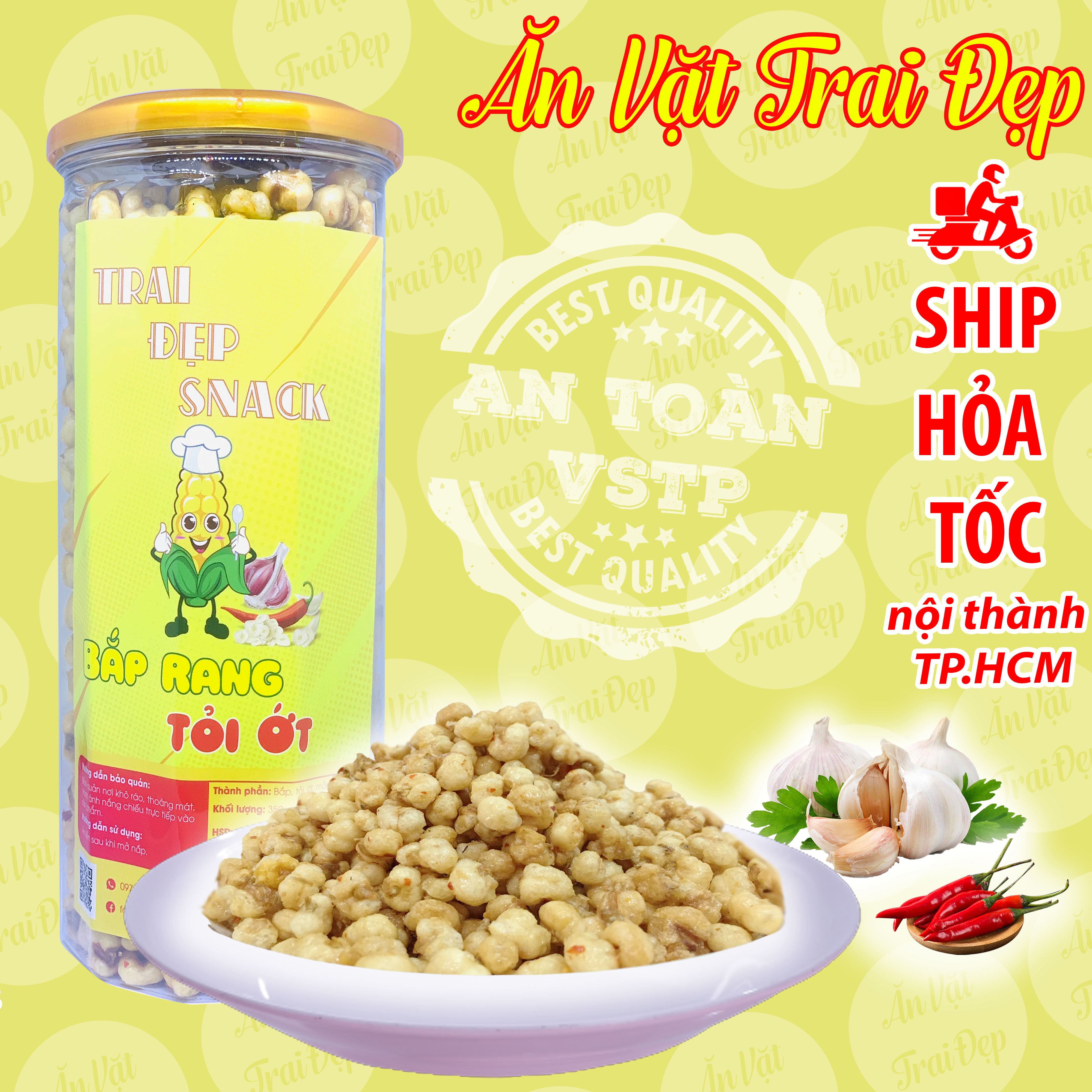 Bắp Rang Tỏi Ớt Trai Đẹp 350G