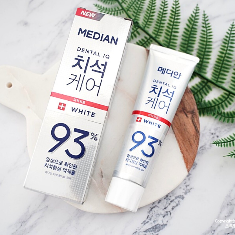 Kem đánh răng Median 93% Toothpaste Hàn Quốc màu trắng 120g giúp răng chắc khỏe, trắng sáng