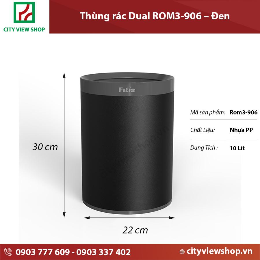 Thùng rác fitis nhựa 2 lớp rom3