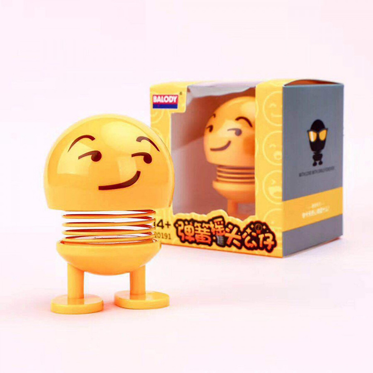 Bộ 4 con lật đật icon lò xo nhún xả stress - lật đật emoji trang trí xe ôto, bàn làm việc - giao ngẫu nhiên