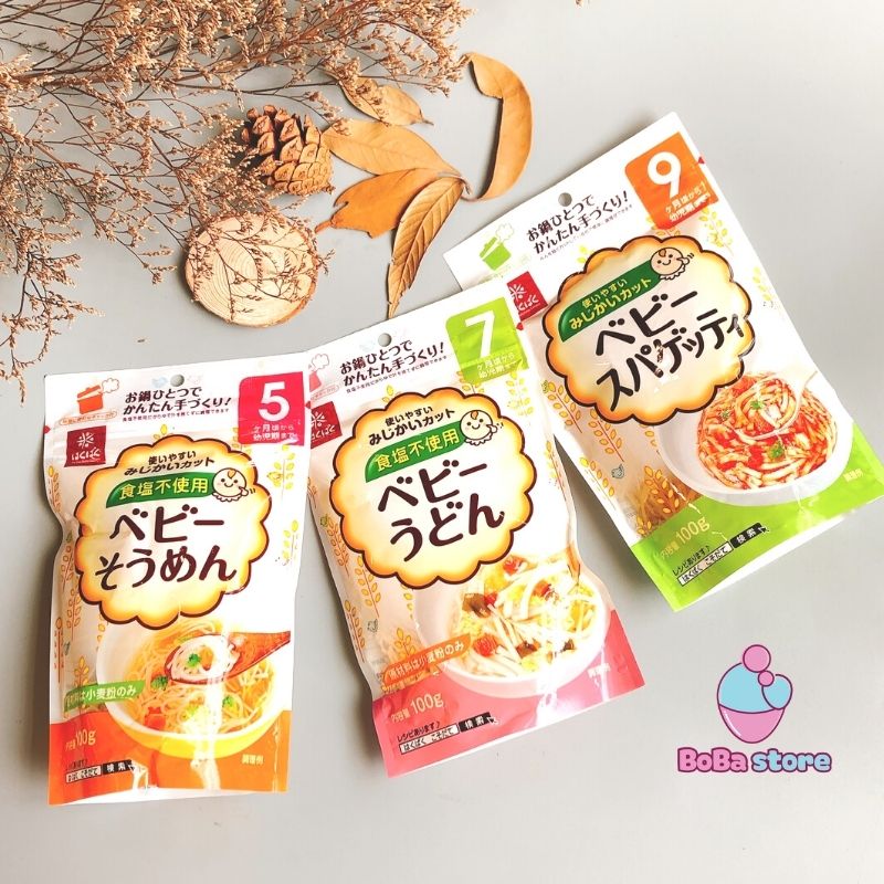 Mì somen - Mì udon - mì ý spaghetti cho bé từ 5 tháng tuổi - mì cho bé ăn dặm Hakubaku