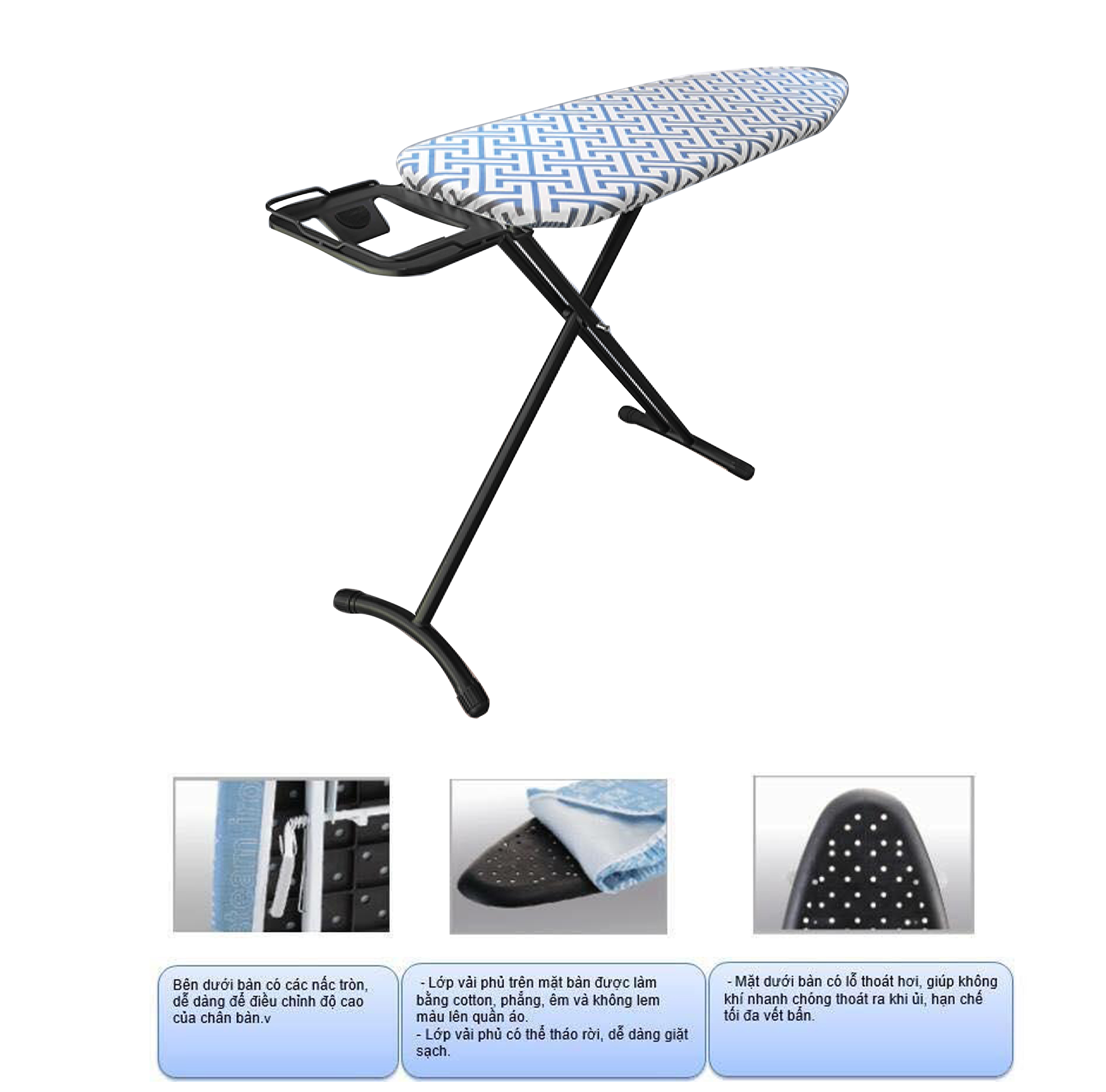 Spriing Kệ để ủi đứng 96.5 x 33cm đế lưới kim loại