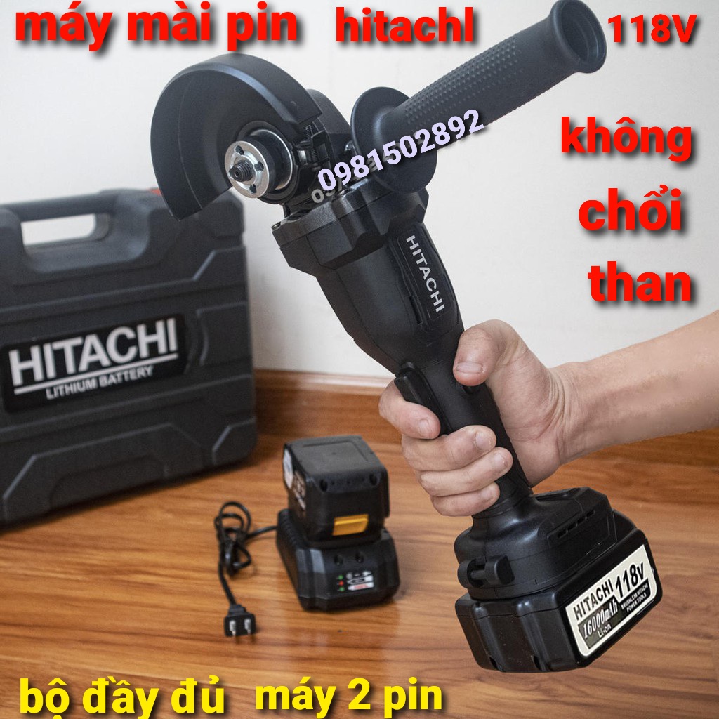 Máy mài pin, Máy cắt không chổi than pin 10cell, máy mài cắt cầm tay hitacl 118V