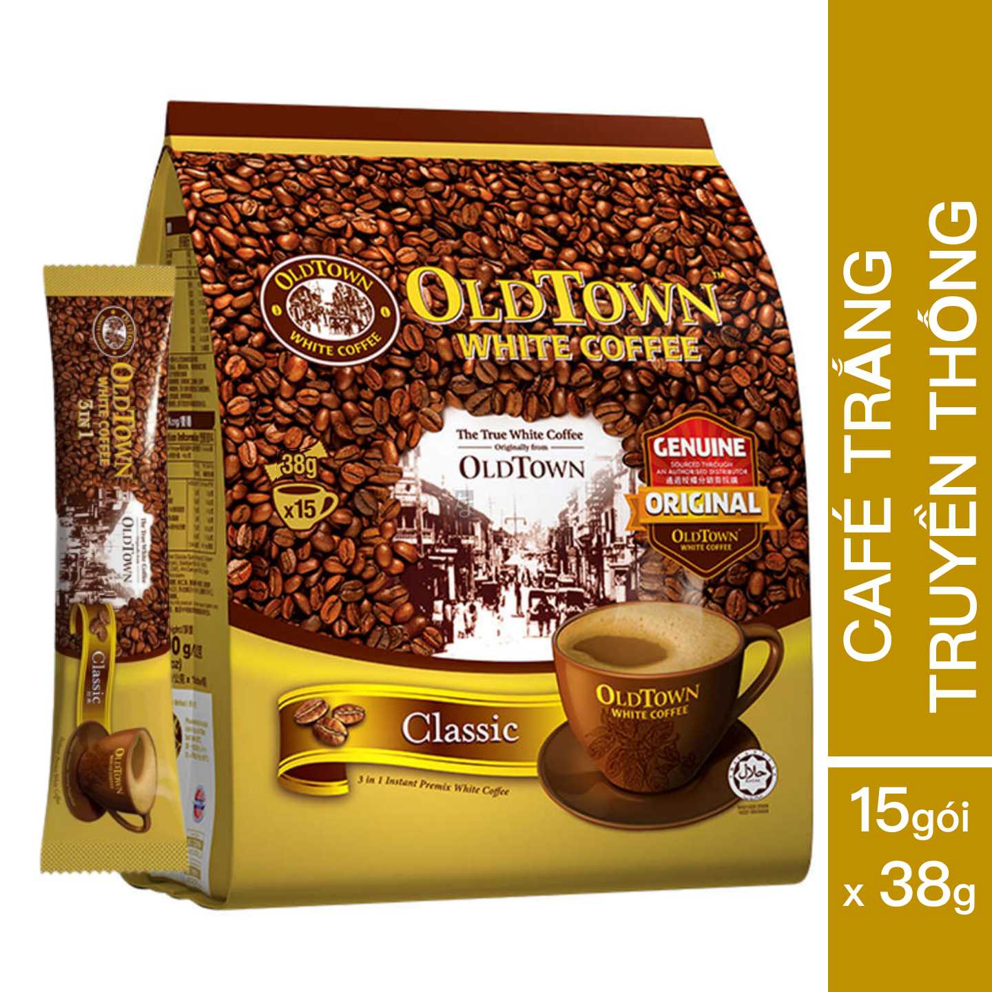 Cà phê trắng oldtown truyền thống - oldtown 3 in 1 white coffee classic 570g