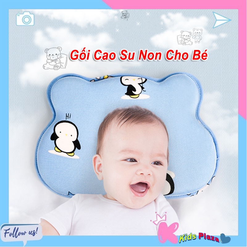 Gối cao su non cho bé chống méo đầu