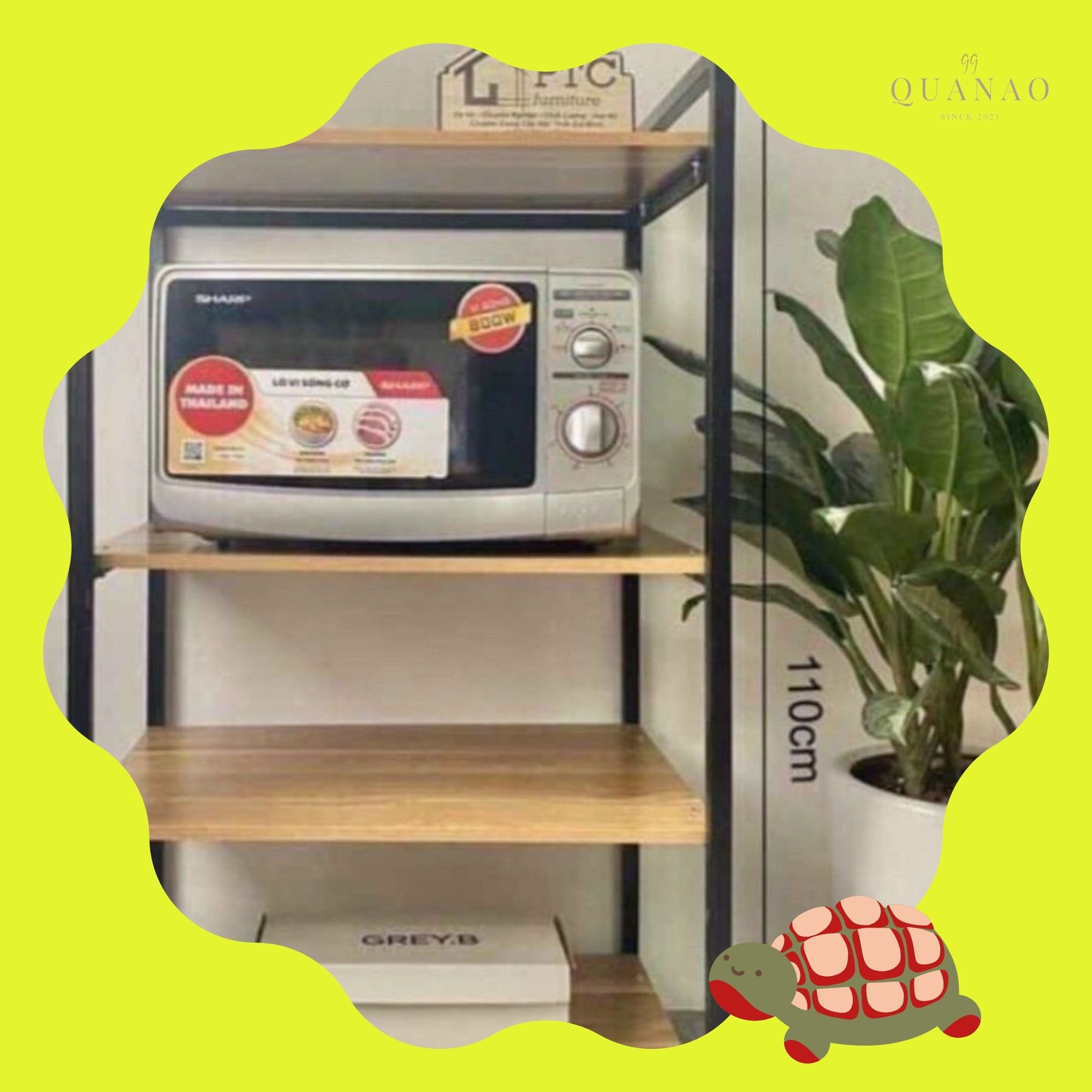 Kệ để lò vi sóng 4 tầng lắp ráp sang trọng