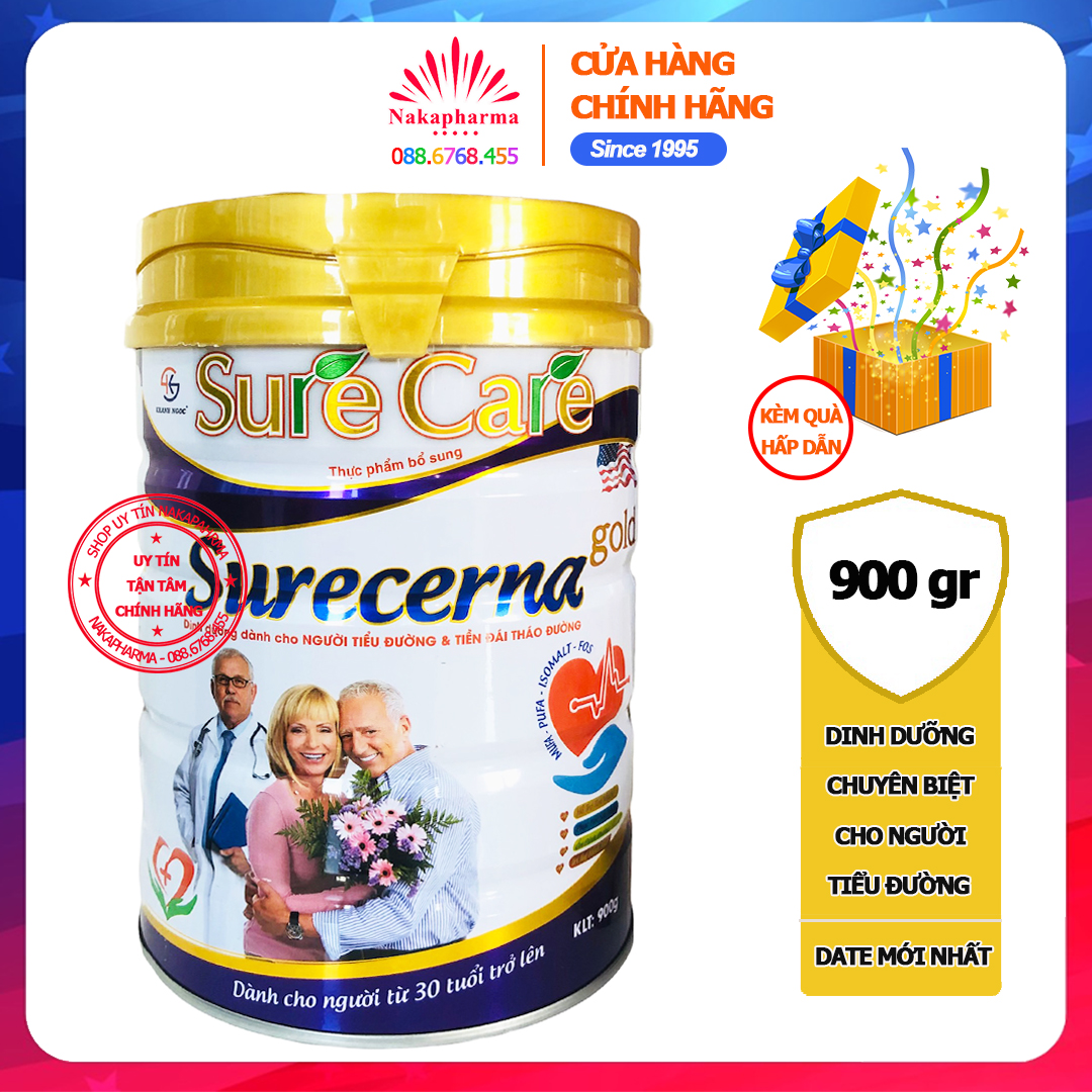 ✅ Sữa bột Sure Care Surecerna Gold 900g dành cho người tiểu đường, t-iền đái tháo đường – Sữa Surecare
